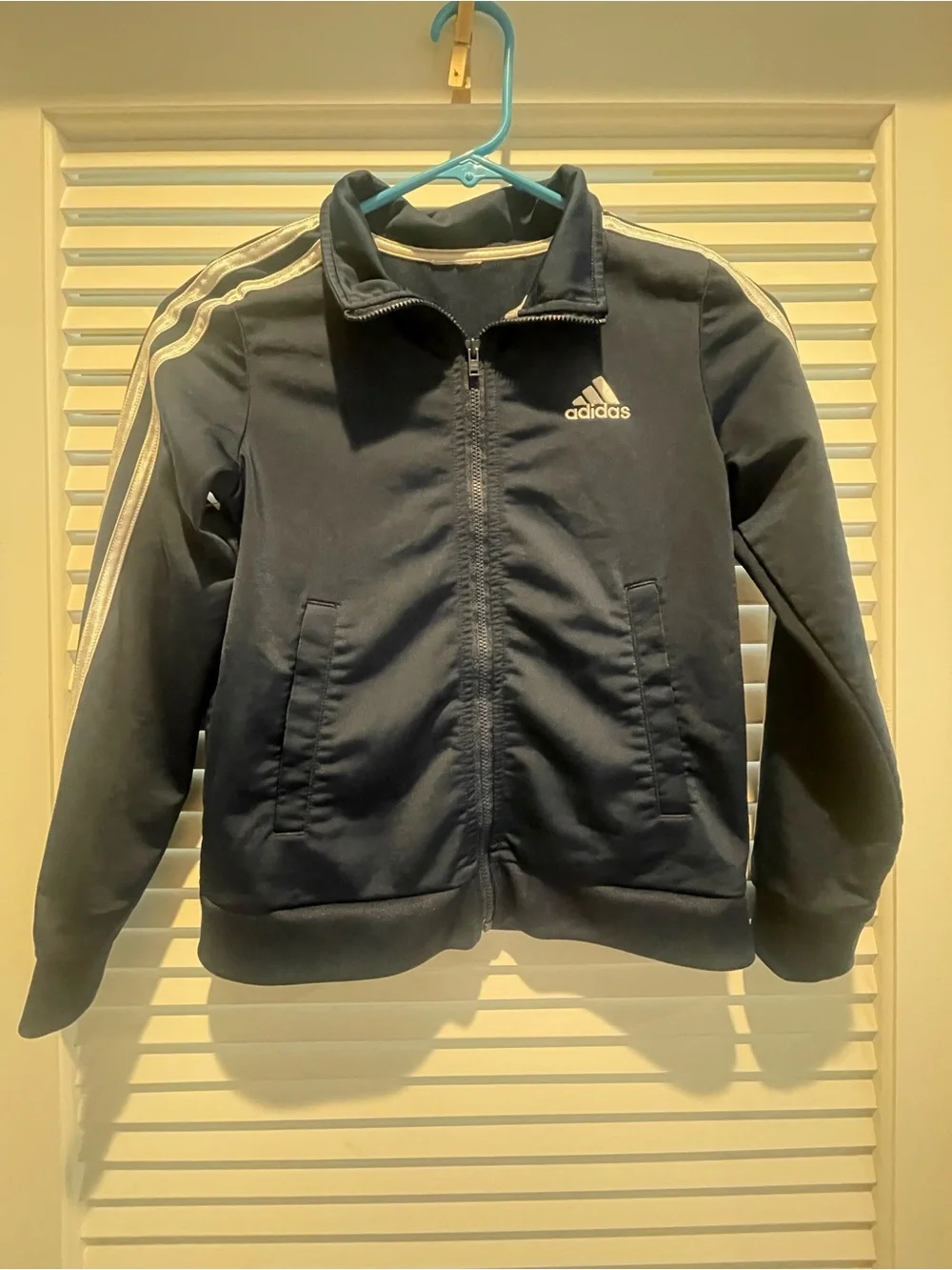 adidas Navy Track Jacket with White Stripes